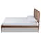 Baxton Studio Elston Mid-Century Walnut Brown Finished Wood and Synthetic Rattan Platform Bed-King 193-11488-ZORO - alternate 6